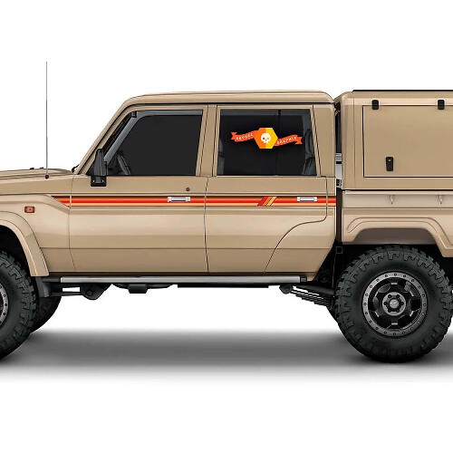 Dual Cab LC79 Stripes RED EARTH Colours Sunset Graphics Stripes for TOYOTA Land Cruiser LANDCRUISER
