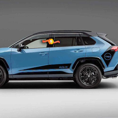 Two Side Body Hockey Stripe Doors Rocker Panel Rear Fender Decal Sticker Fits Toyota Rav4
