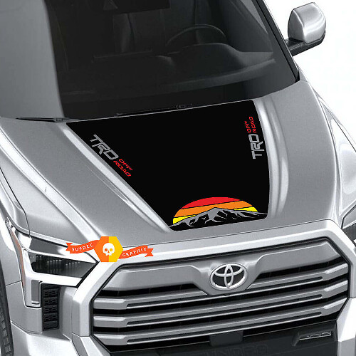 TRD Vintage Sunset Mountain Hood Vinyl Decal Sticker for Toyota Tundra 2022