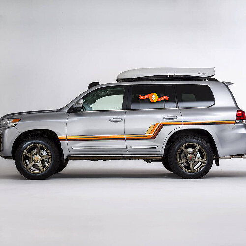 Retro Style Side Stripes Vinyl Decals for Toyota Land Cruiser 200 Series