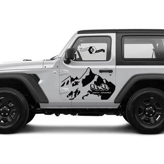 2 New JEEP Wrangler Door Decal Sticker 4x4 off-road Mountains side Graphics Decal Sticker

