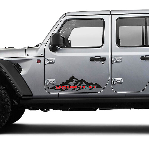 Pair Jeep Gladiator Door Mountains Two Colors Vinyl Graphics Decal Sticker
 1