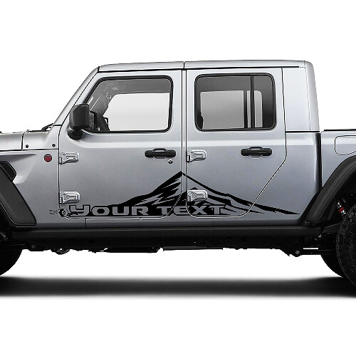 Pair Jeep Gladiator Doors Mountains Huge Vinyl Graphics Decal Sticker
