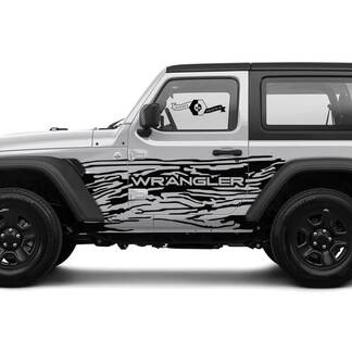 2 New JEEP Wrangler Unlimited 4 Door Decal Sticker 4x4 off-road Splash Mud Mountains side Graphics Decal Sticker

