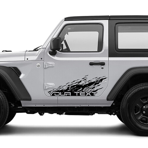 2 New JEEP Wrangler destroyed Decal Sticker Mountains side Graphics Decal Sticker
