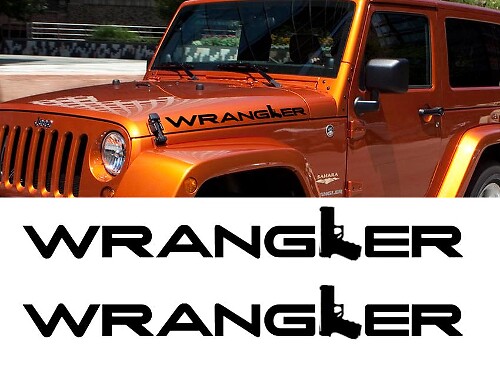 2 Jeep Wrangler GUN Rubicon CJ TJ YJ JK XJ Vinyl Stickers Decals