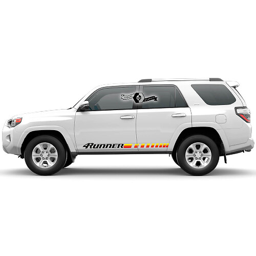 Pair 4Runner 2023 Side Vinyl Rocker Panel Decals Logo Sunrise colours stripe Stickers fits Toyota 4Runner TRD
