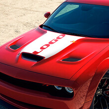 Blackout Style Custom Logo Hood Vinyl Decal Sticker for Dodge Challenger 2015-2021_2