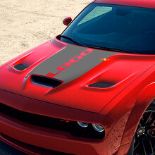 Blackout Style Custom Logo Hood Vinyl Decal Sticker for Dodge Challenger 2015-2021_3