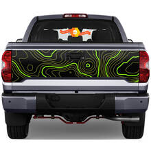Tailgate Topographic Map Rear Sticker Decal For Toyota Tacoma Third generation 2015-2022 SupDec 2 colours 1
 2