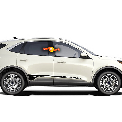 Pair Ford Escape 2020 - 2022 Doors Stripe Rocker panel Vinyl Decal Sticker Graphic
