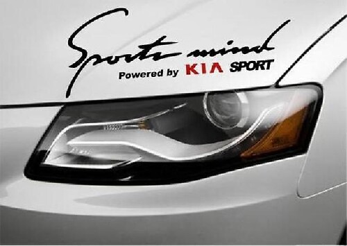 Sports Mind Powered by Kia Hood Vinyl Decal Set For Kia Cars