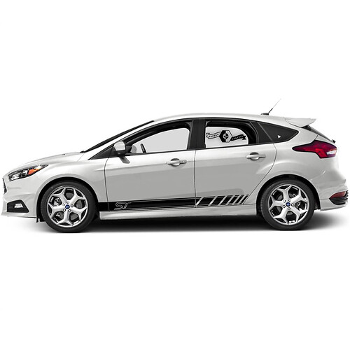 Pair Ford Focus ST  2017 - 2022 Classic Stripe Rocker panel Vinyl Decal Sticker Graphic
