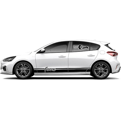 Pair Ford Focus ST 2017 - 2022 Classic ST-Line EcoBoost Stripe Rocker Panel Vinyl Decal Sticker Graphic
