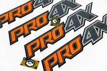 Pair Nissan Titan PRO 4X vinyl decal sticker supdec Grey and Orange
 2