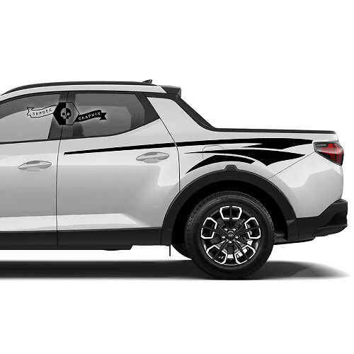 Tribal Style Side Stripes Vinyl Decal Kit for Hyundai Santa Cruz