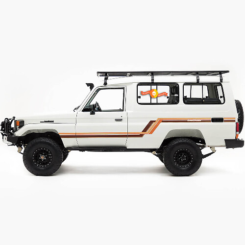 Toyota Land Cruiser Troopy Retro Old School Side Vintage Graphics Stripes
