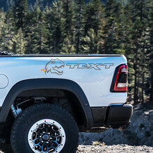 T-Rex Custom Text Bedside Vinyl Decal Kit for Dodge Ram 1500 Rebel TRX_2