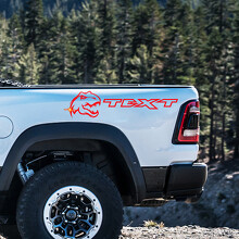 T-Rex Custom Text Bedside Vinyl Decal Kit for Dodge Ram 1500 Rebel TRX_3