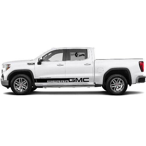 2x Side Stripes Decal For 1500 GMC Sierra Rocker Panel Vinyl Stickers Decal Graphic Kit
