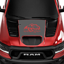 T-Rex and Custom Text Hood Vinyl Decal for Dodge Ram Rebel 1500 TRX_3