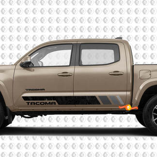 Side Rocker panel Topographic Map Decal For Toyota Tacoma Third generation 2015-2022 SupDec
