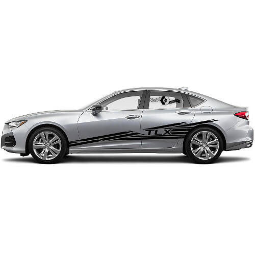 TLX Lettering & Stripes Side Vinyl Decal Sticker for Acura TLX 2021
