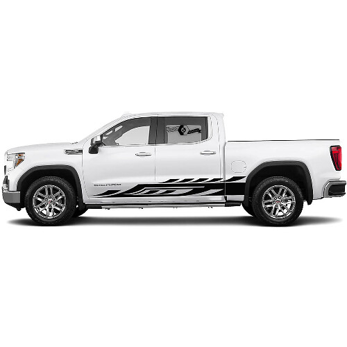 New Pair Side Stripes Decal for 1500 GMC Sierra doors Rocker Panel Vinyl Stickers Decal Graphic kit
