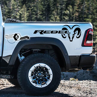 2x New Dodge Ram TRX Rebel 2022+   2023+ 1500  Bed Side TRX Rebel  Truck Vinyl Decal Graphic

