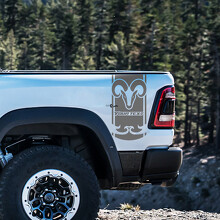 Hemi Style Custom Text Bedside Vinyl Decal Kit for Dodge Ram Rebel 1500 TRX_3