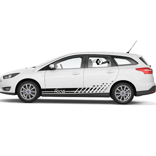2x 2021+ Ford Focus Doors Side New Rocker Panel Ford Focus Car Racing Stripe Vinyl Decal Sticker
