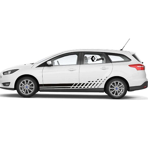 Side Door Rocker Panel Racing Stripe Vinyl Decal Sticker Set Of 2 for Musclecar Focus 2021+