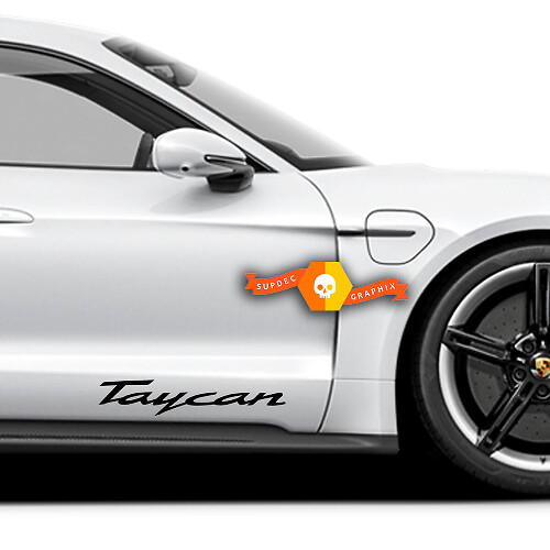 Pair Porsche Stickers Taycan Porsche Doors Side Decal Sticker
