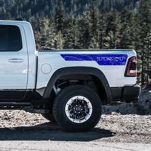 Topographic Stripe Custom Text Bedside Vinyl Decal Sticker for RAM 1500 Rebel, TRX 2019-2026_2