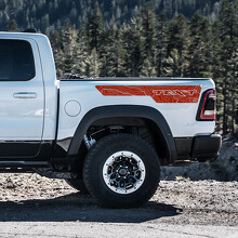 Topographic Stripe Custom Text Bedside Vinyl Decal Sticker for RAM 1500 Rebel, TRX 2019-2026_3