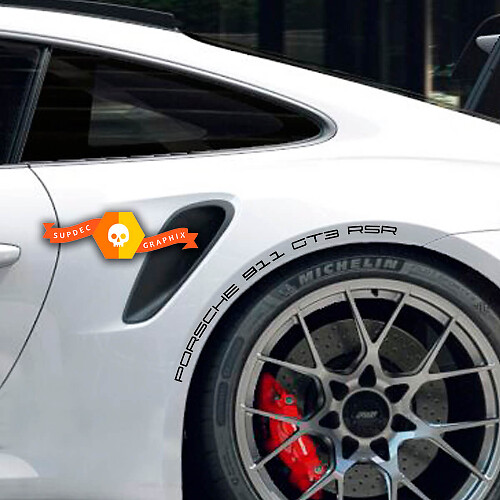 Brand Lettering Rear Fender Vinyl Decal Kit for Porsche 911 GT3 RSR