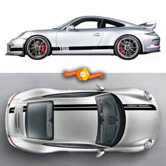 2 Porsche Sport Cup Edition Racing Side Stripes Carrera Roof Stripes Doors Kit Decal Sticker
