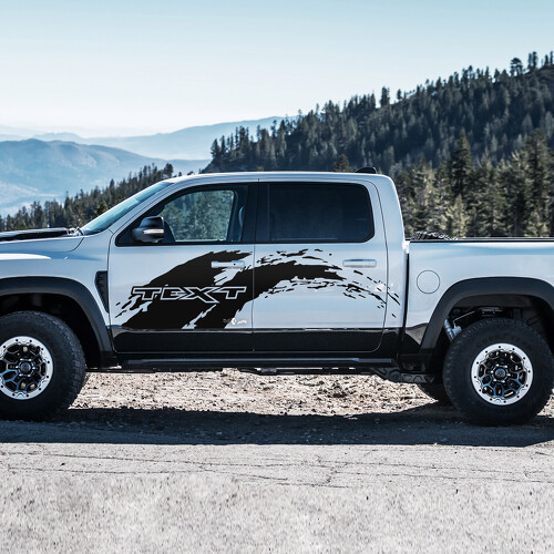 Pair Bed Splash Mud Side Doors Truck Vinyl Sticker Decal Graphic for Dodge Ram Rebel 1500 TRX