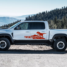 T-Rex Mountains Custom Text Side Door Vinyl Decal Sticker for RAM 1500 Rebel, TRX 2019-2026_3