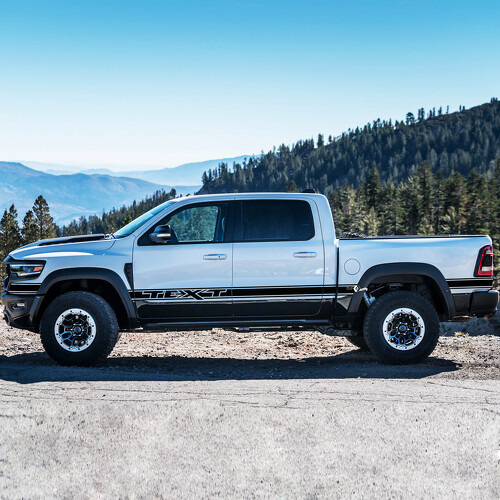 Pair Door Side Bed Stripe Grunge Truck Vinyl Sticker Decal Graphic for Dodge Ram Rebel TRX