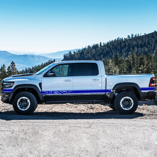 Lower Body Stripes Custom Text Door Side Bedside Vinyl Decal Sticker for RAM 1500 Rebel, TRX 2019-2026_2