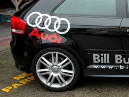 Audi Lettering and Rings Side Vinyl Decal Set for Audi Cars