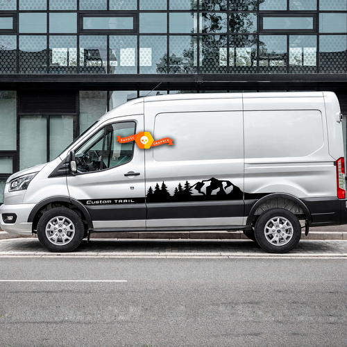 Trail Style Custom Mountain Forest Lower Stripes Side Rocker Panel Vinyl Decal Sticker for Ford Transit