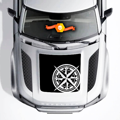 Compass Hood Vinyl Decal for Land Rover Defender 110