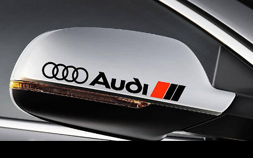Audi Logo Side View Mirror Vinyl Decals Kit for Audi Cars