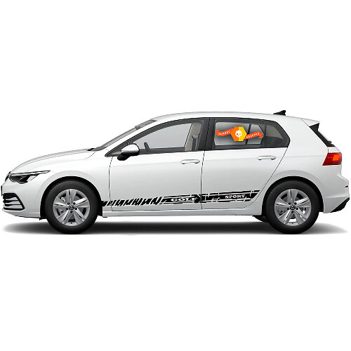 2 Stickers Exclusive Destroyed Design Decal  for Volkswagen VW Golf Stripes Graphics Door Trim Kit mk1-mk7 gti
