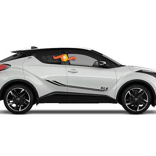 XLE Dual Stripes Side Door Vinyl Decal Sticker for Toyota C-HR