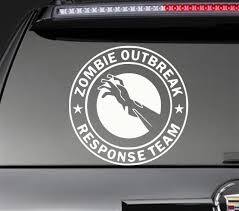 Jeep rubicon zombie outbreak response team wrangler decal sticker