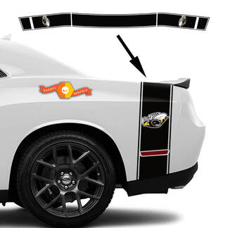 Pair Dodge Challenger 2022+  2023+ RUMBLE BEE Tail Bed Rear Bumblebee Stripe Trim Decal kit trunk
