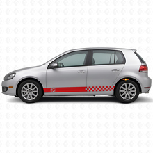 Checkered Side Stripes Vinyl Decal For Volkswagen Golf Mk4-7 Gti R32_4